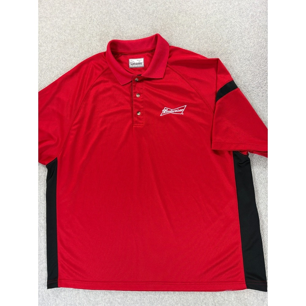 Budweiser Stitched Logo Delivery Driver Polo Shirt (Men's 2XL) Red